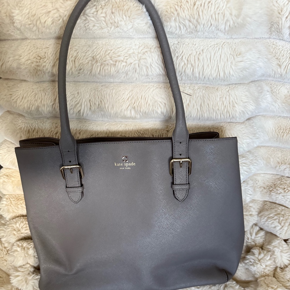 Kate Spade Grey Leather Cove Street Airel Tote